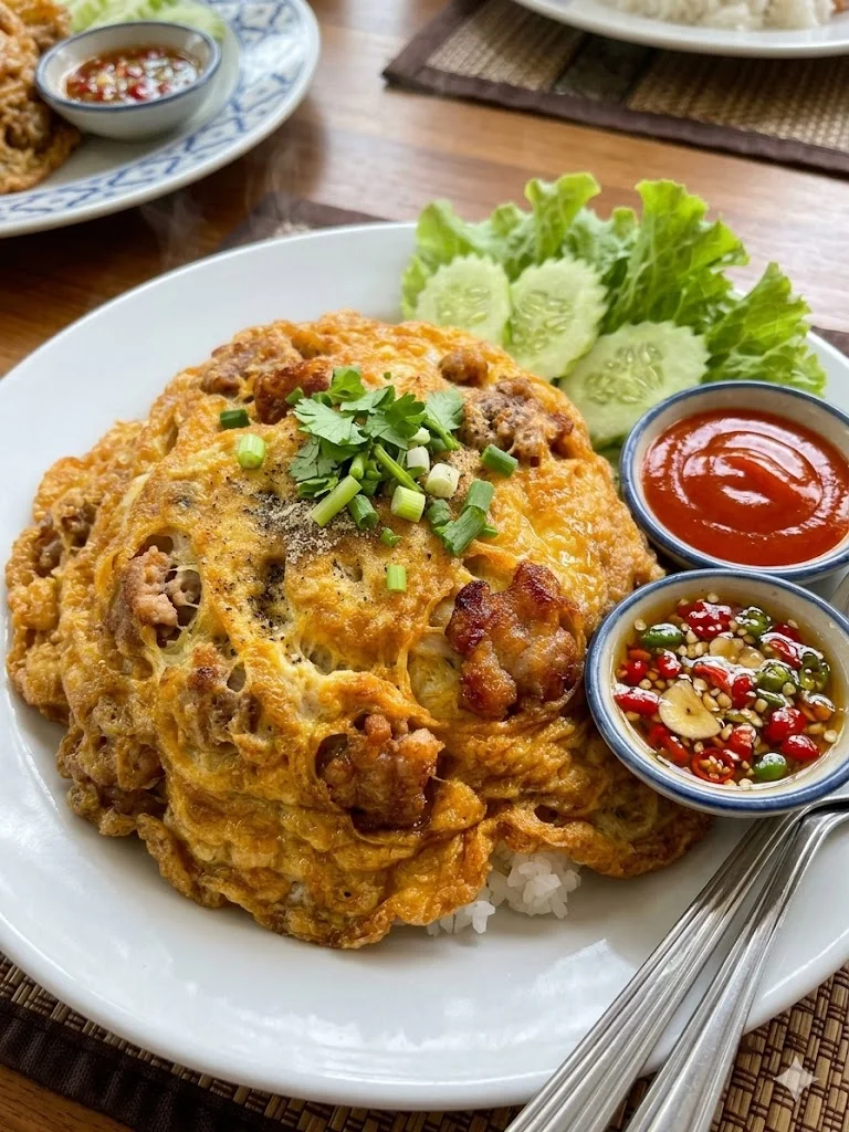 ข้าวไข่เจียวหมู/ไก่/แหนม